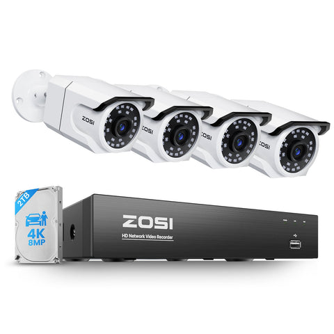 C105 4K 8CH PoE Security System with Audio + Up to 8 Cameras + 2TB Hard Drive