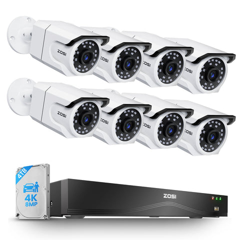 C105 4K 16 Channel Security System + Up to 16 Cameras + 4TB Hard Drive