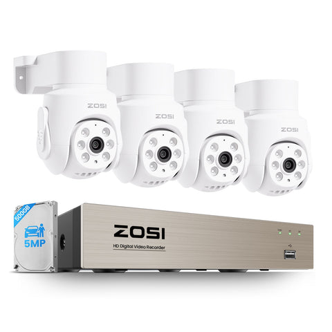 C280 5MP 8CH PTZ Security System with Audio + 500G HDD