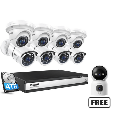 C428/C261 5MP PoE Security Camera System + 4TB Hard Drive