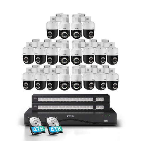 C296B 32 Channel 4K PT PoE Security Camera System for Business +Up To 16TB HDD