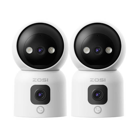 C528 2pack WiFi Camera with Dual Lens(2MP+2MP) + Max. 256GB Local Storage