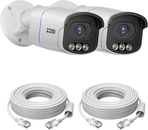 C186A 4K UHD PoE Camera with Full-Color Night + 60ft Ethernet Cable