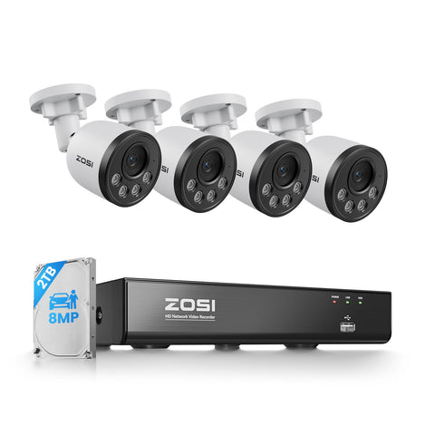 C180 4K 8CH Security Camera System with One-Way Audio + 2TB HDD