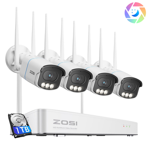C186A 4K / 5MP WiFi-6 Security Camera System + Full-Color Night Vision