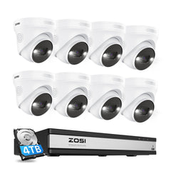 C225 5MP PoE Camera System + 4K 16CH PoE NVR + 4TB Hard Drive Zosi