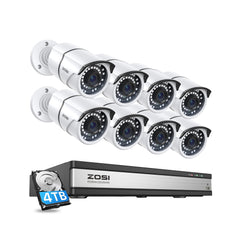 C261 5MP Security Camera System + 4K 16CH PoE NVR + Up to 16 Cameras+ 4TB HDD Zosi