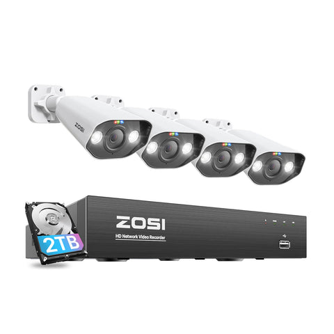 C182 5MP Security Camera System + 4K 8CH PoE NVR with 2TB HDD
