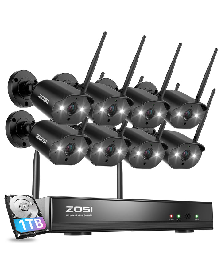 C302 3MP 8-Channel WiFi Security System +1TB/2TB Hard Drive Zosi