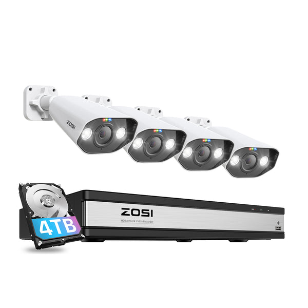 C182 4K 16CH 4 Camera Spotlight PoE Security System + 4TB Hard Drive