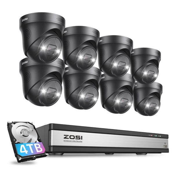 C225 4K 16 Channel 8-Cam PoE NVR System + 4TB Hard Drive Zosi