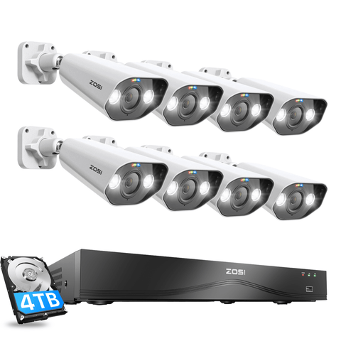 C182 4K PoE Security Camera System + 16CH 2-Bay NVR with 4TB Hard Drive