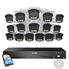C186A 4K 16 Channel True Color Night Security System + 4TB/8TB + 2-Bay PoE NVR