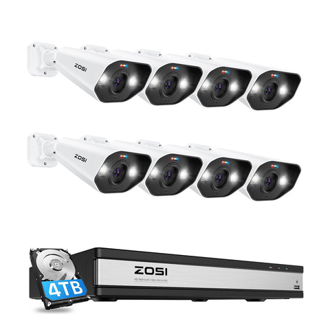 C182 4K PoE Security Camera System + 16CH NVR with 4TB Hard Drive
