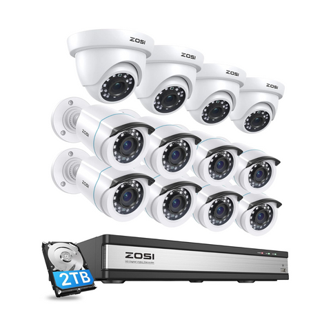 C419/C106 1080p 16 Channel 12-Cam Security System + 2TB Hard Drive