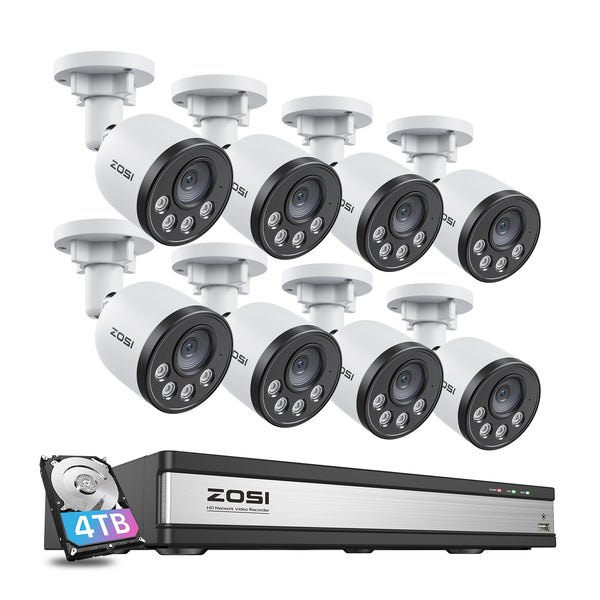 C180 4MP Security System + 4K 16CH NVR + Up to 16 Cameras+ 4TB Hard Drive