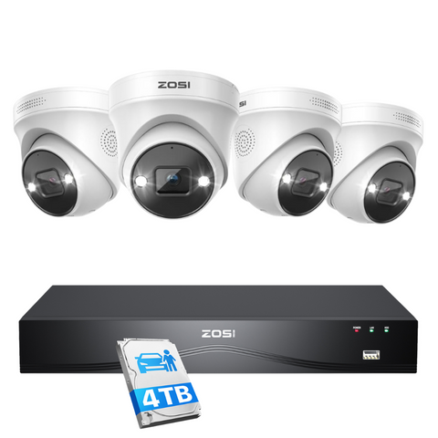 C225 4K 16 Channel Security System + 2-Bay PoE NVR + 4TB Hard Drive