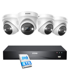 C225 4K 16 Channel Security System + 2-Bay PoE NVR + 4TB Hard Drive