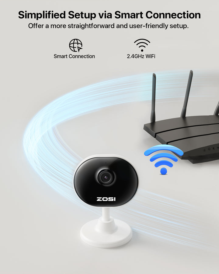 C688 2MP Indoor WiFi Camera with AI Motion Detection + Max 256GB Storage - Simplified Setup via Smart Connection