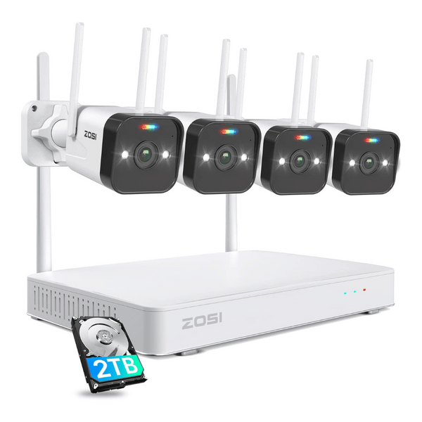 C188 4MP WiFi Security Camera System + Up to 8 Cameras + 2TB Hard Drive