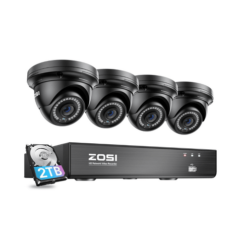 C429 5MP PoE Security System + 4K 8 Channel PoE NVR + 2TB Hard Drive