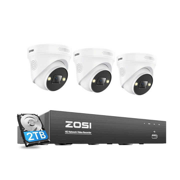 C225 4K 8 Channel Camera System + Up to 8 Cameras + 2TB Hard Drive Zosi