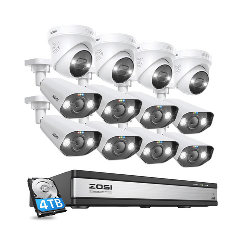 C182/C225 4K 16CH 12-Camera Security System + 4TB Hard Drive