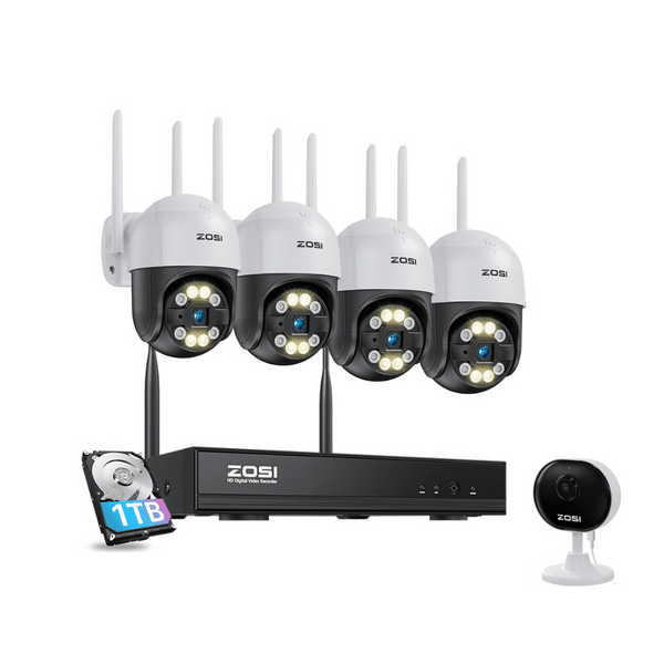 C289 3MP Pan-Tilt Auto Tracking Security Camera System + 1TB Hard Drive Zosi