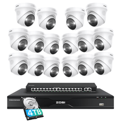 C225 32 Channel 4K PoE Security Camera System for Business + Up To 16TB HDD Zosi