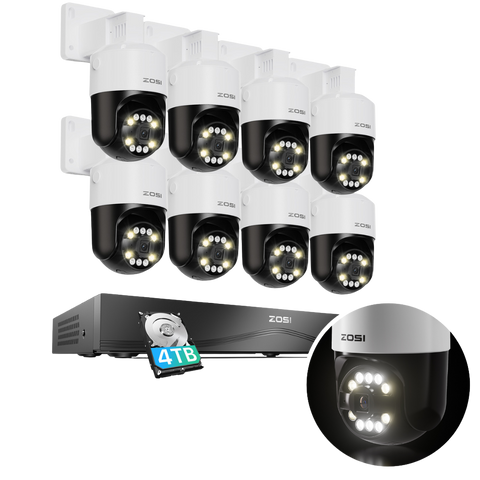 C296B 4K 16 Channel Pan-Tilt Security System(32-Camera Capable) + 4TB/8TB HDD