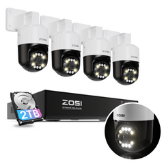 C296B 5MP PTZ Security Camera System + 4K 8CH PoE NVR + 2TB HDD