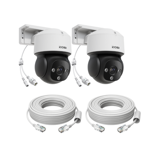 C290M 2pack/4pack 4K UHD PT PoE Camera + 60ft Ethernet Cable