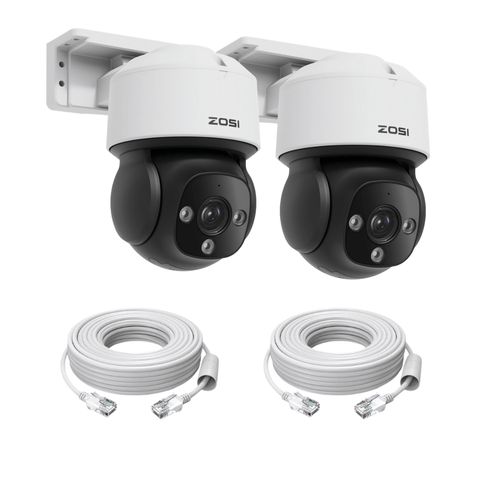 C290M 2pack/4pack 4K UHD PT PoE Camera + 60ft Ethernet Cable