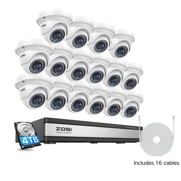 C429 5MP PoE Camera System + 16 Channel 4K PoE NVR + 4TB Hard Drive