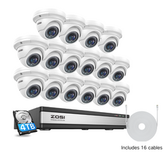 C429 5MP PoE Security System + 4K 16 Channel PoE NVR + 4TB Hard Drive