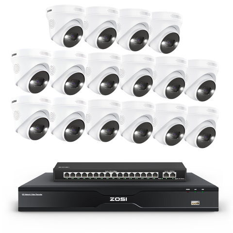 C225 32CH 4K PoE Security Camera System + Max 32 Cameras + 4TB/8TB HDD