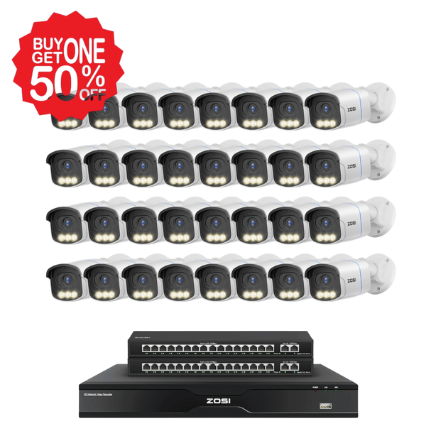 [2*System] C186A 32 Cameras 4K PoE Security System  + 4TB HDD
