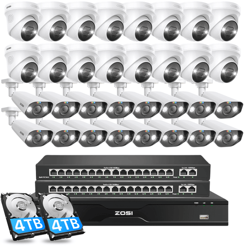 C225/ C182 32 Channel 4K PoE Security System for Business + Up To 16TB HDD