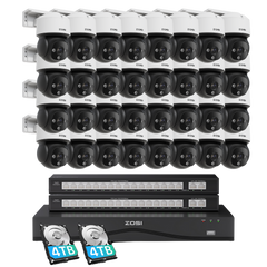 C290M 32 Channel 4K PT PoE Security Camera System for Business + Up To 16TB HDD