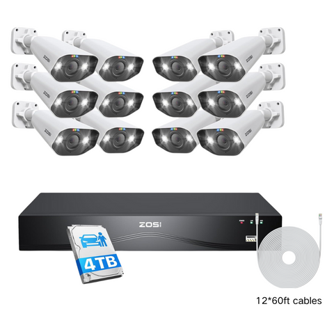 C182 4K 16 Channel 12Cam Security System + 4TB Hard Drive