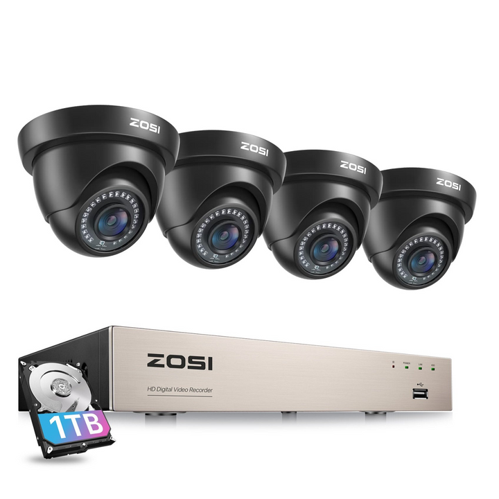 C419 2MP 8 Channel Analog Security System + Optional 2TB Hard Drive Zosi