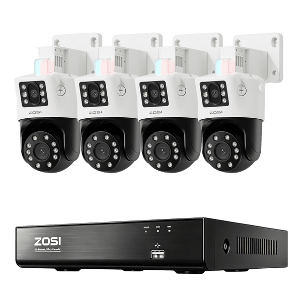 C298Max 10MP Dual-Lens PoE Security System(5MP+5MP) + 8CH 4K PoE NVR with 2TB Hard Drive