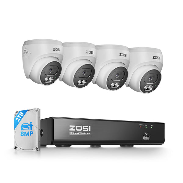C220 4K 8CH PoE Security Camera System with One-Way Audio + 2TB HDD