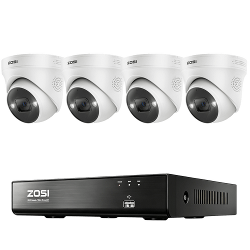 C225 4K 8CH PoE Security Camera System + 4K PoE NVR with 2TB Hard Drive