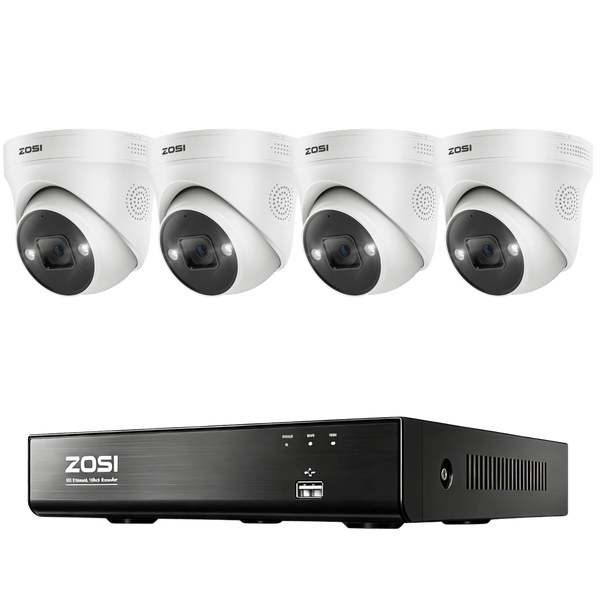 C225 4K 8CH PoE Security Camera System + 4K PoE NVR with 2TB Hard Drive