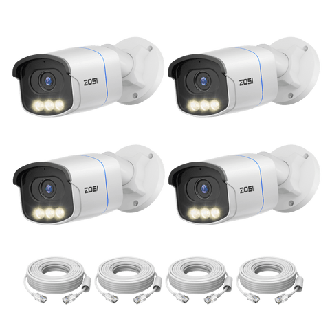 C186A 4K PoE Camera with True Color Night Vision + 60ft Ethernet Cable