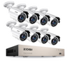 C211 1080P Security Camera System + 8 Channel DVR + Optional 2TB Hard Drive Zosi