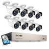 C211 1080P Security Camera System + 8 Channel DVR + Optional 2TB Hard Drive Zosi