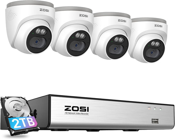 C220 4MP Security System + 8-Channel 4K PoE NVR + 2TB Hard Drive