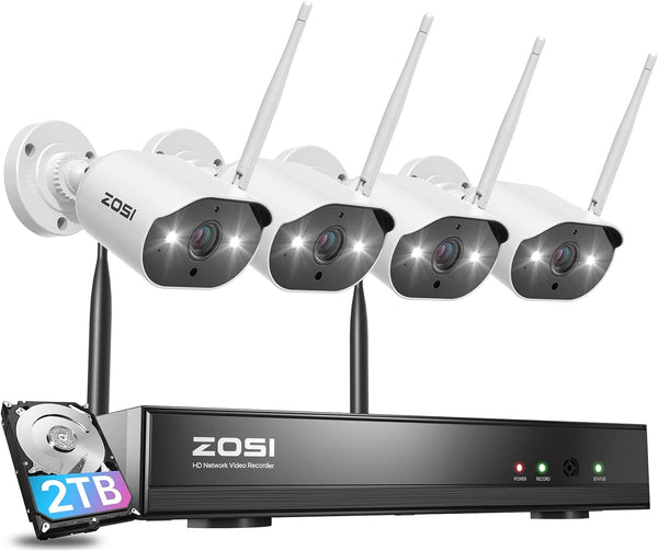 C302 3MP 4Cam WiFi Security System + 2TB Hard Drive Zosi